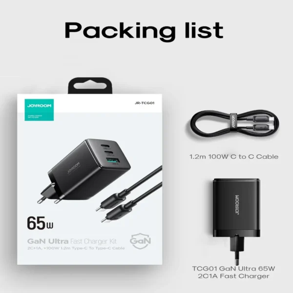 Joyroom TCG01Ultra 65W 2C1A Fast Charger - Image 2